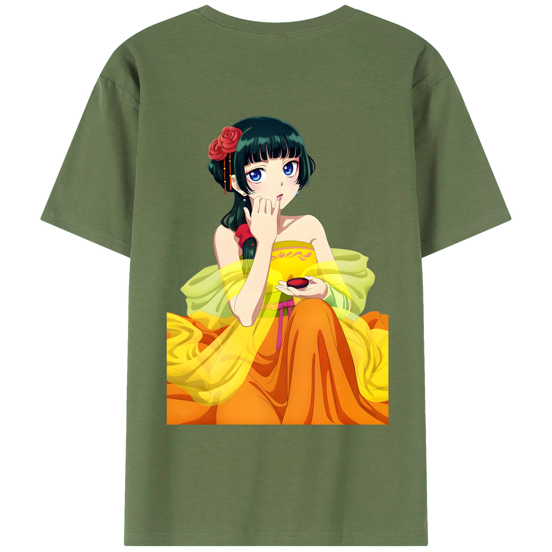 （画像用） 薬屋のひとりごと The Apothecary Diaries 綿100％ メンズ半袖Tシャツ（バックプリント） 通気性